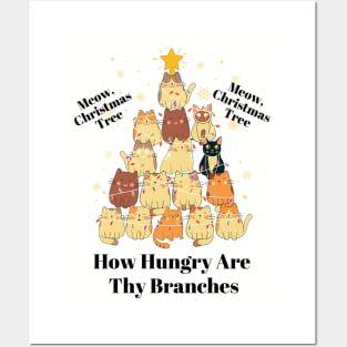 Funny Cat Christmas Tree Cat Lovers Christmas Posters and Art